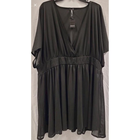 torrid Dresses & Skirts - NWT Torrid Black Mesh Smock Waist Dress 4X